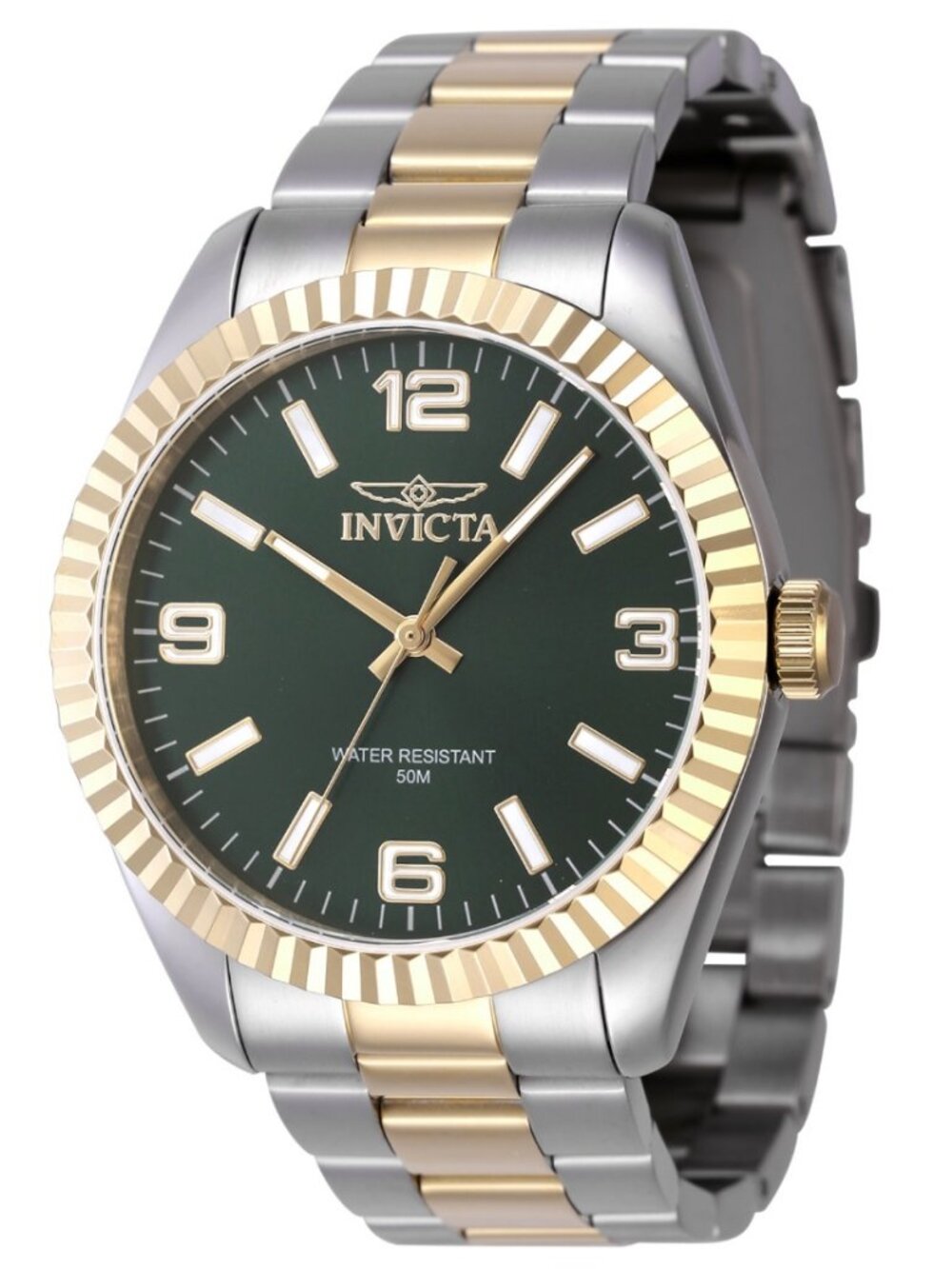 $199 Invicta Specialty Stratford Men Green Gold Steel43mm Steel Quartz Watch NIB